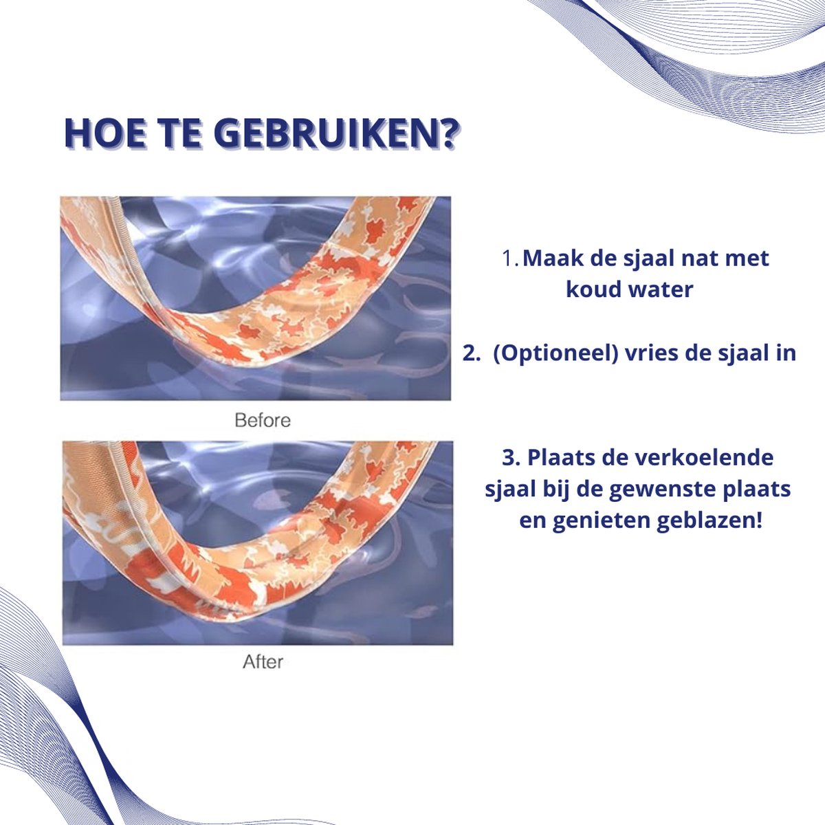 Twenty4seven® Koelsjaal Set - 3 stuks - Sjaal Dames & Heren Zomer - Koelhanddoek Verkoelend - Sport - Hoofdpijn Verlichter - Zwart, Rood & Blauw — afbeelding 5