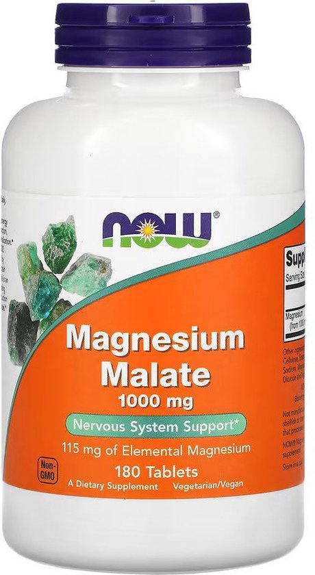 Now Foods - Magnesium Malate 1000mg - 180 Tabletten