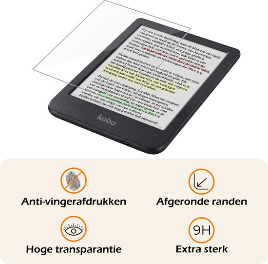 Screenprotector - Geschikt voor Kobo Clara Colour Screenprotector Bescherm Glas - Screenprotector Geschikt voor Kobo Clara Colour Screen Protector Tempered Glass - 2 PACK van AZNS — afbeelding 3