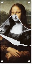 Tuinposter Mona Lisa - Da Vinci - Kunst - 30x60 cm - Tuindoek - Buitenposter