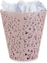 Balvi Papierbak Papiermand Prullenbak Letters Roze