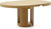 Kave Home - Table ronde extensible Artis de FSC 100% eikenhout massif et placage 150 (200) x 80 c