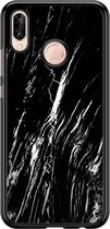 Casimoda® telefoonhoesje - Geschikt voor Huawei P20 Lite (2018) - Black Marble - Zwart TPU hoesje - Backcover - Zwart - Marmer