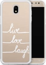Casimoda® hoesje - Geschikt voor Samsung Galaxy J5 (2017) - Live, Love, Laugh - Zwart TPU Backcover - Tekst - Bruin/beige