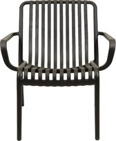 Chaise longue Vita Porto noire avec coussin d'assise