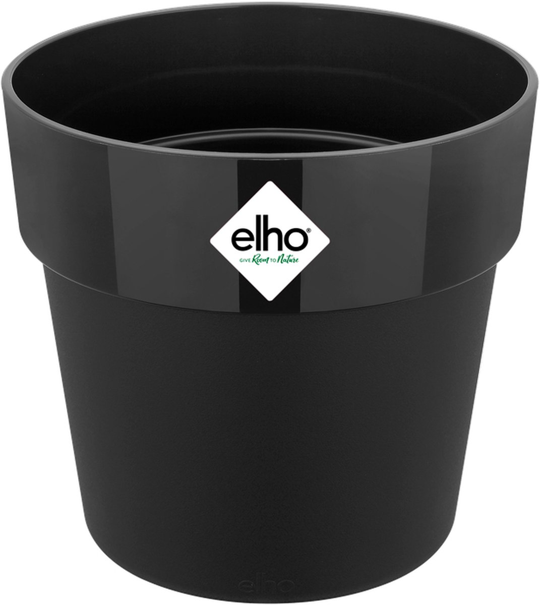 Elho B.for Original Rond 16 - Bloempot voor Binnen - 100% Gerecycled Plastic - Ø 15.9 x H 14.6 cm - Living black