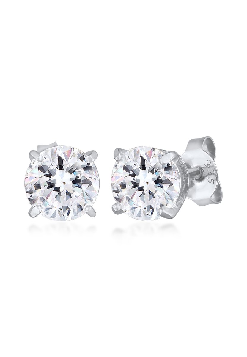 KUZZOI - Oorbellen - Basisstekker met geokristallen 925 sterling zilver - Heren