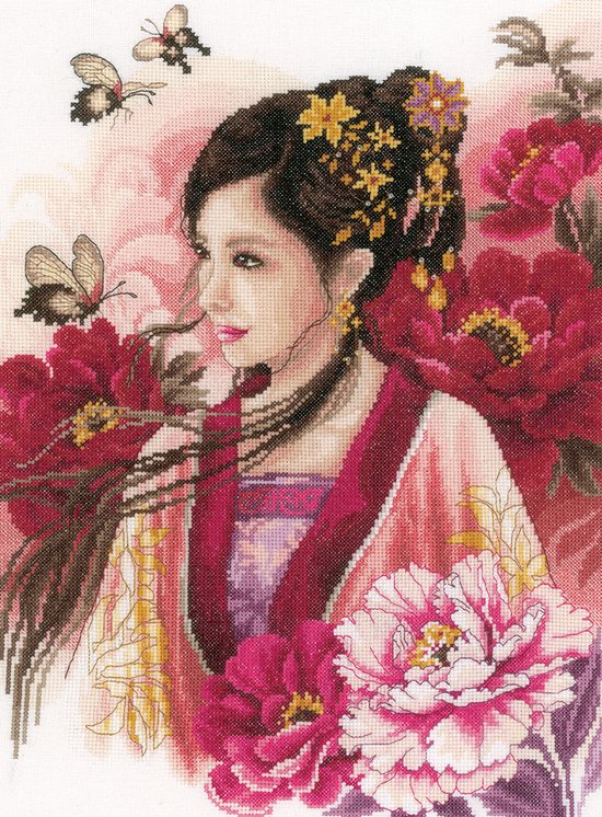 Foto: Borduurpakket pn0170199 asian lady in pink