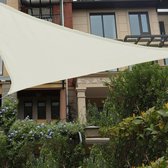 Zonnezeil, waterdicht, driehoekig, 4 x 4 x 4 m, zonwering, waterafstotend, premium PES polyester met uv-bescherming, voor balkon, tuin, terras, crème