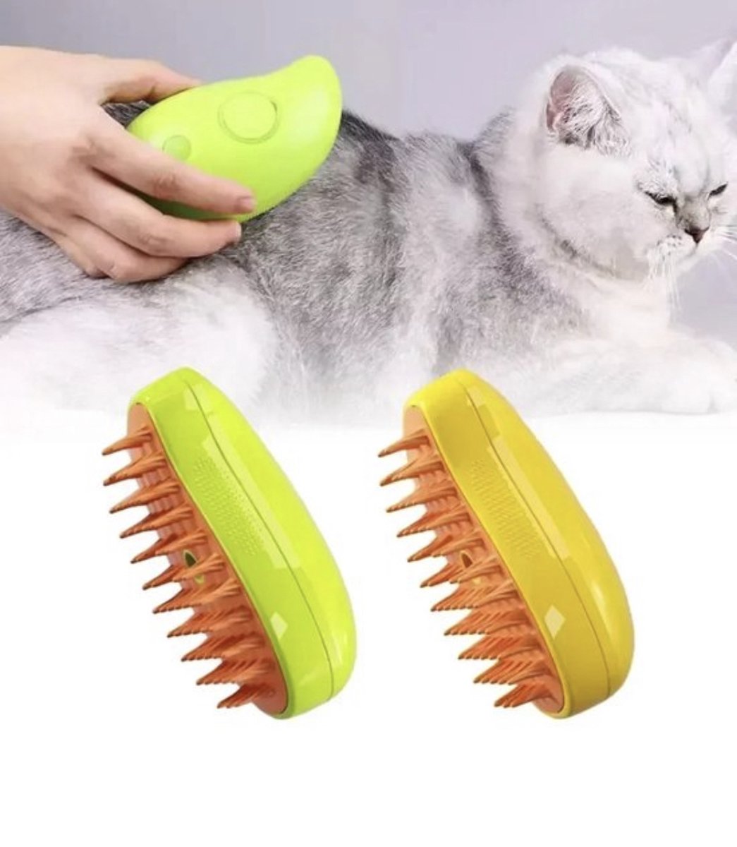 HPP® 2 stuks - Kattenborstel - Zelfreinigende Zachte Stoomborstel Voor Katten en Honden - Haarverwijderaar - Kattenborstel op stoom - Hondenborstel op stoom - Kattenkam - Kortharig - Langharig