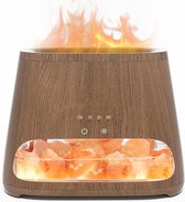 2-in-1 Aroma Diffuser & Salt Range Pakistan Lamp, Flame Effect Diffuser for Essential Oils, Diffuser Cooler Mist Humidifier with 3 Brightness, 150ml