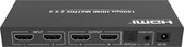 NÖRDIC HDMI Matrix Switch - 4K60Hz - 18Gbps - 2 In 2 Uit - Optische Audio Extractor - HDCP2.2