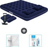 Matelas pneumatique Bestway - 2 personnes - 152 x 203 x 22 cm - Blauw - Avec pompe à main - oreillers - Hoeslaken et kit de réparation