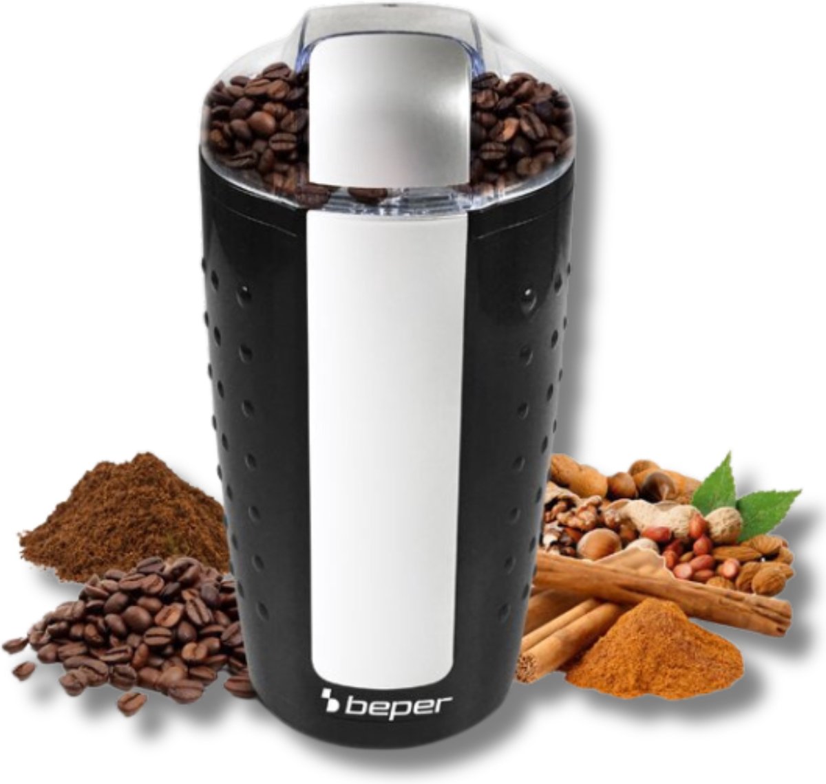 Beper Koffiemolen - Elektrische Koffiemolen - Koffiebonen Maler - Kruidenmolen - Coffee Grinder - Zwart