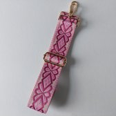 sangle de sac (sangle de sac à bandoulière) rose/rose foncé également pour sac photo joyeux frappant personnel couleur laiton crochets réglables en longueur