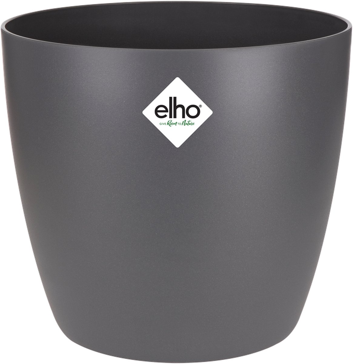 Elho Brussels Rond 14 - Bloempot voor Binnen - 100% Gerecycled Plastic - Ø 13.5 x H 12.6 cm - Antraciet
