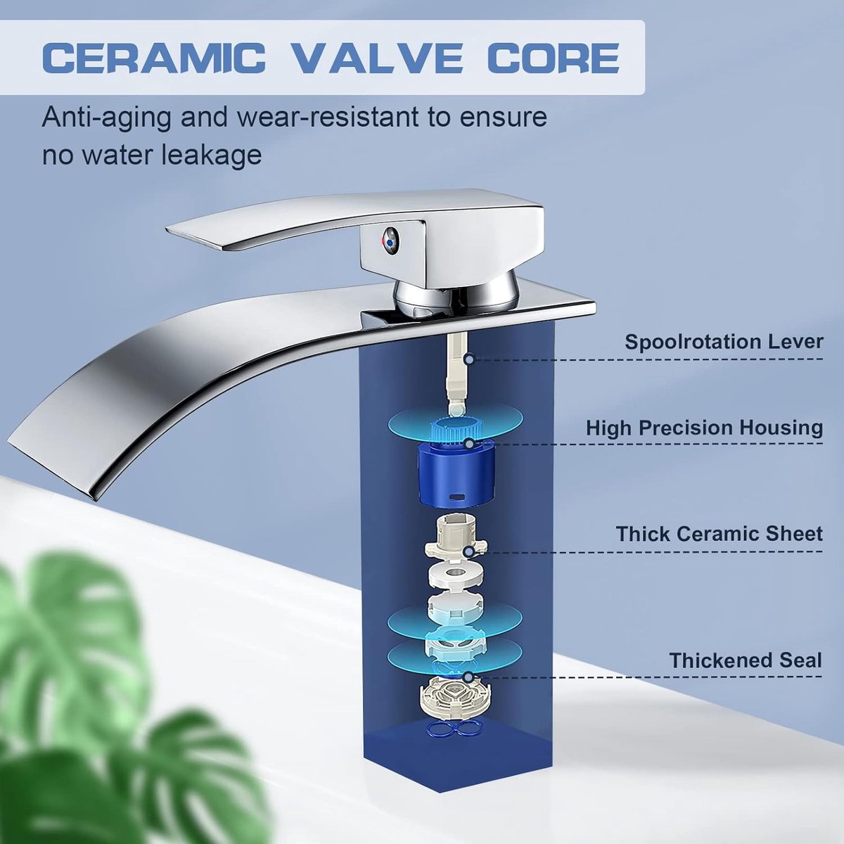 Design Sanitair Winkel | Luxe waterval wastafel kraan messing mengkraan Geborsteld nikkel A