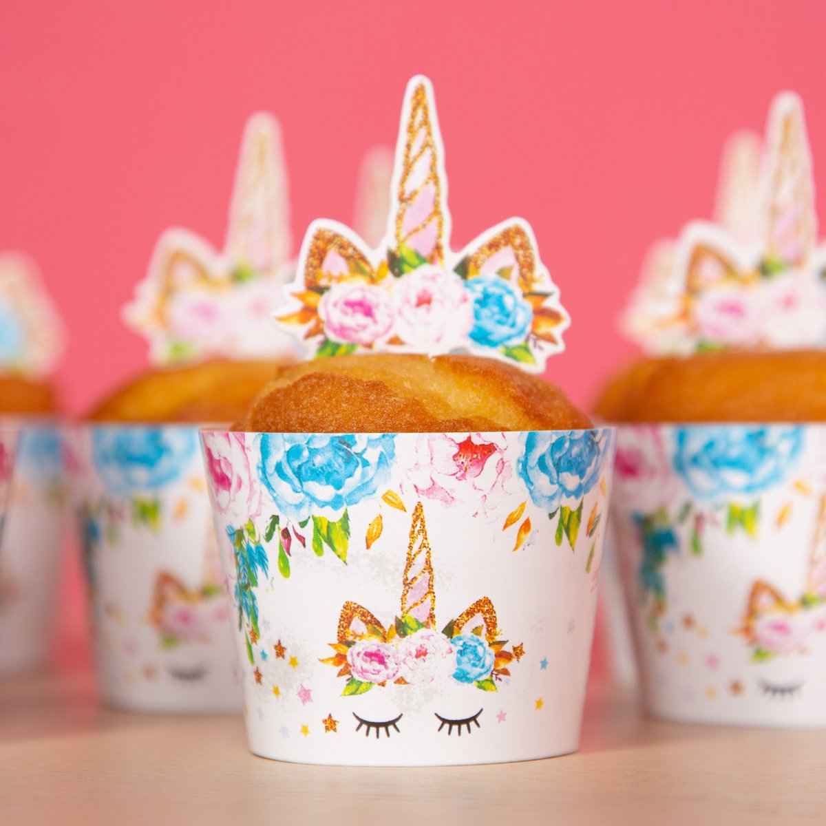 Fissaly 53 Stuks Roze Eenhoorn Verjaardag Decoratie Versiering – Taarttopper - Unicorn Topper Set – Kinderfeest – Feest — afbeelding 5