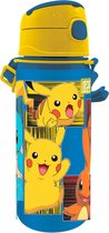 Gourde/gobelet/gourde avec bec verseur Pokémon Pikachu - Blauw - Aluminium - 600 ml