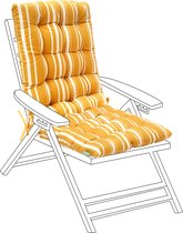 Coussin de siège de chaise de jardin – Coussin de chaise imprimé à dossier haut – Coussins de chaise de jardin extérieur – Coussin de chaise de jardin touffeté – Coussin de chaise avec ruban – Coussins d'assise pour chaise de jardin