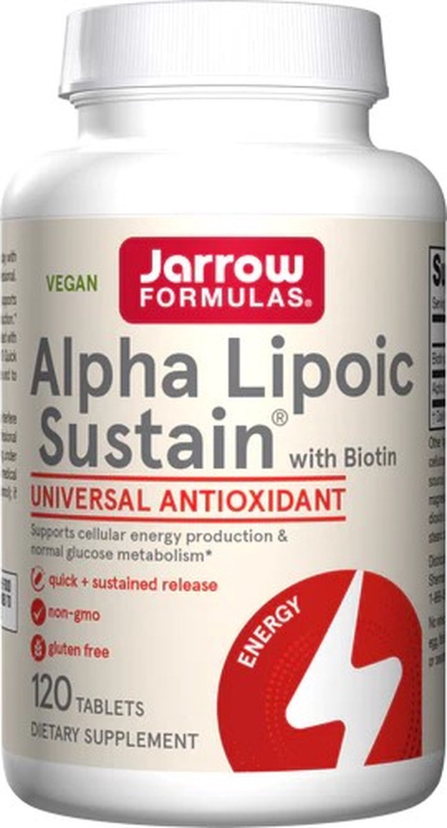 Goedkoopste Alpha Lipoic Sustain 300mg 120 tabletten grootverpakking - alfaliponzuur en biotine in een time-released tablet | Jarrow Formulas