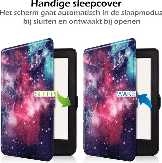 Hoesje Geschikt voor Kobo Nia Hoes Book Case - Hoes Geschikt voor Kobo Nia Hoesje Book Cover Met Screenprotector - Galaxy van Hoesje  — afbeelding 3
