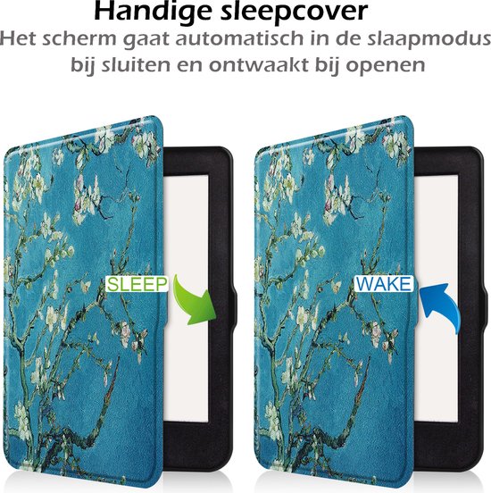 Hoesje Geschikt voor Kobo Nia Hoes Book Case - Hoes Geschikt voor Kobo Nia Hoesje Book Cover Met Screenprotector - Bloesem van Hoesje  — afbeelding 3