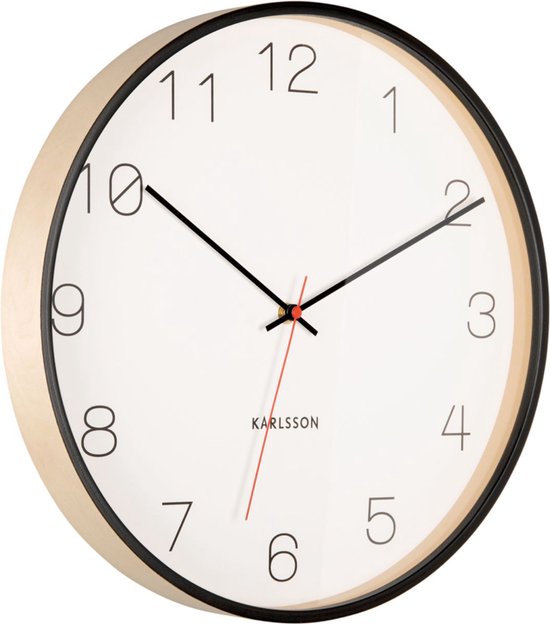 Karlsson Wall Clock Joy - Zwart - Ø40cm - Horloge Murale Moderne