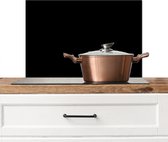 Spatscherm keuken 60x40 cm - Kookplaat achterwand zwart - Zwarte muurbeschermer hittebestendig - Spatwand fornuis - Hoogwaardig aluminium - Aanrecht decoratie - Keukenaccessoires