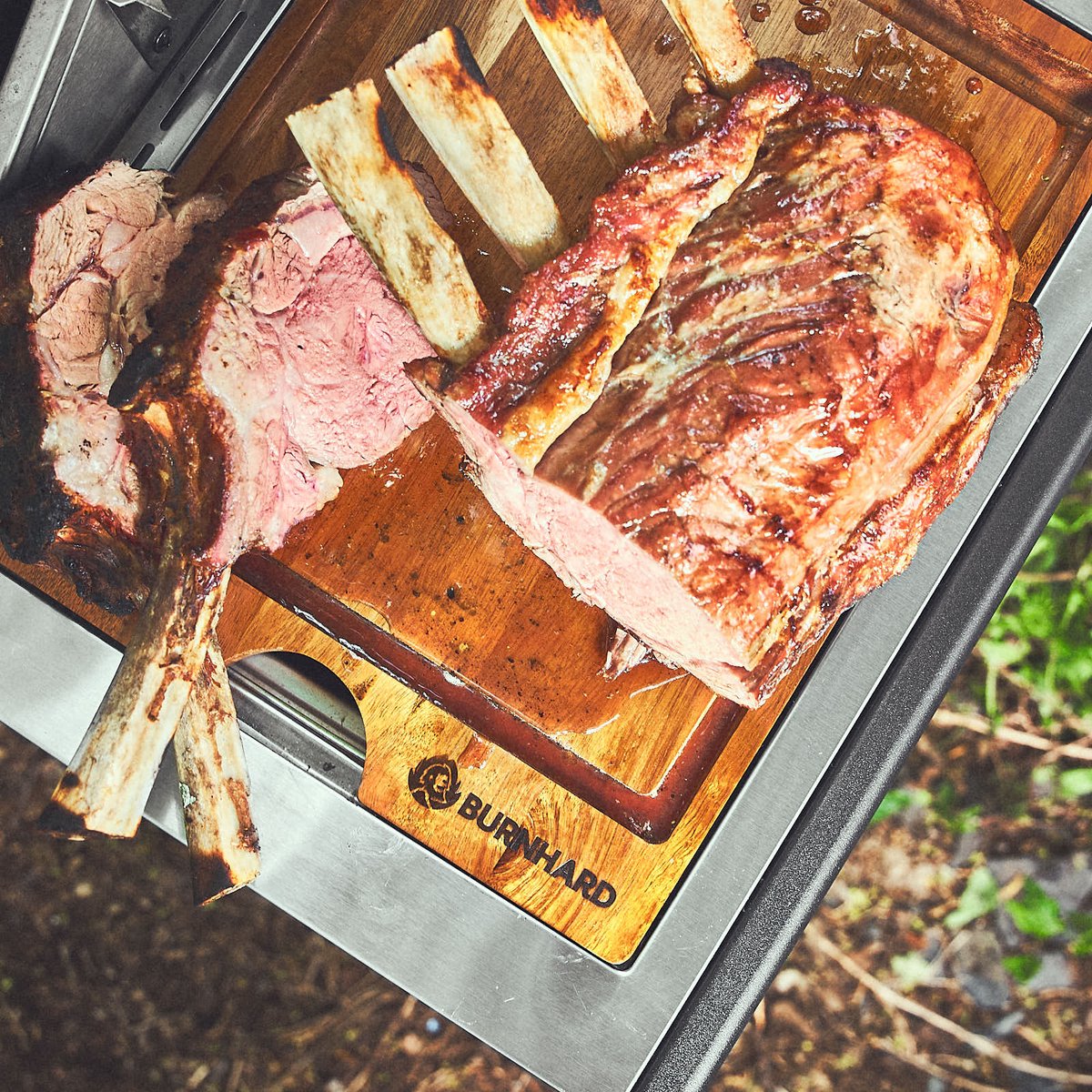 BURNHARD® 2 Branders gasbarbecue FRED Jr. Black Series 3, incl. 900°C keramische infraroodbrander, gietijzeren grillrooster + inklapbare zijtafels thumbnail 6