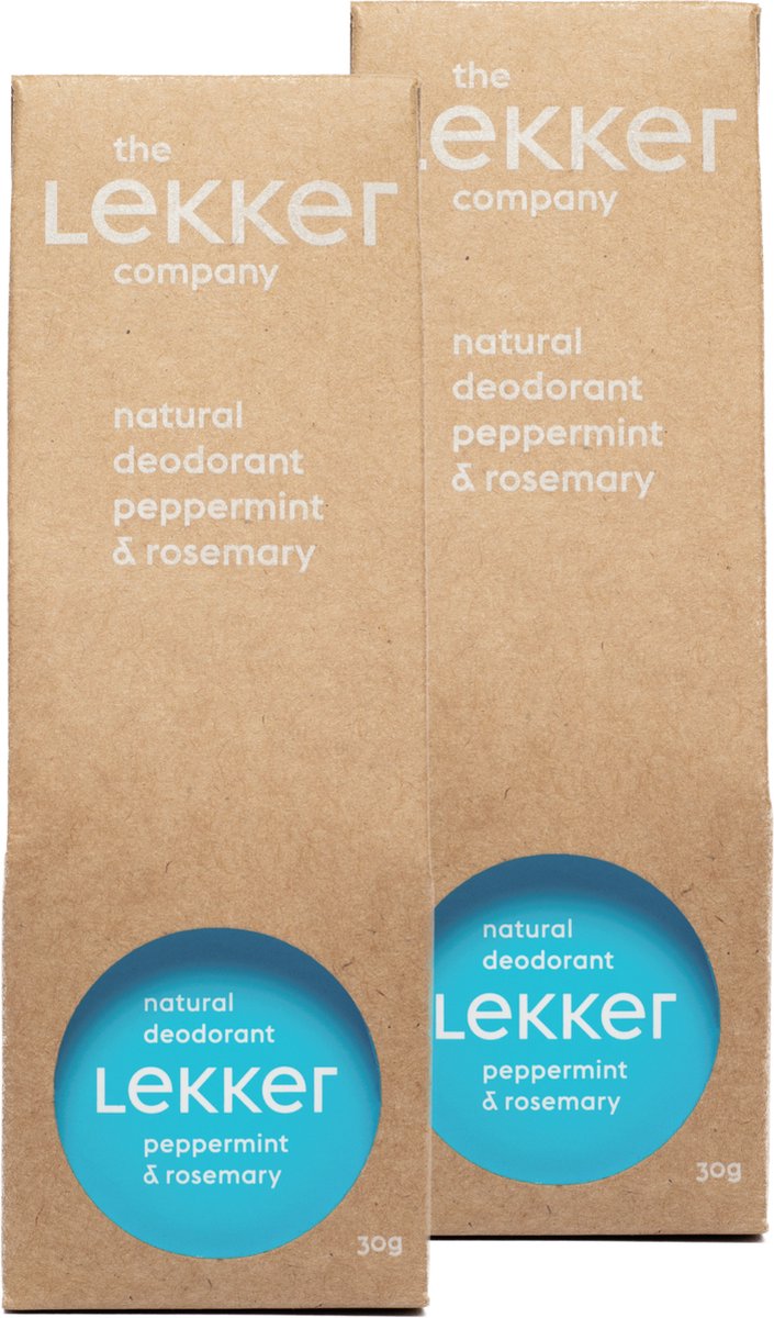 The Lekker Company deodorant crème pepermunt & rozemarijn duoverpakking