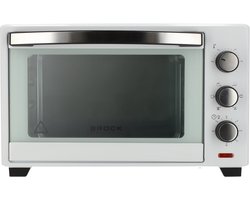 BROCK Elektrische Mini Oven 30L – Vrijstaande Convectie Oven met Grill – 1600W – Compacte Bakoven – Met verlichting - Wit
