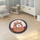 Happy Bear - Vloerkleed kinderkamer - Speelmat - Speelkleed - Speelmat Baby - Speelkleed Baby - 100 cm
