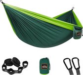 Camping hangmat, superlichte draagbare parachutehangmat met twee boomriemen, enkele of dubbele nylon reisboom hangmatten