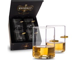Whisiskey Whiskey Glazen met Kogel - 4 Tumbler Glazen - 320ml - Whiskey glazen set - Waterglazen - Drinkglazen - Glas - Cadeau voor Man & Vrouw