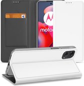 Stand Case Hoesje Motorola Moto G24 | G04 | G24 Power Wit met Pashouder
