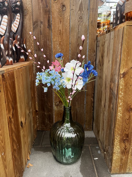 Kiek en Boor - Kunstbloemen - Zijde Bloemen - Kunstbloemen boeket - Blauw - 70-100 cm - Medium - kado voor haar - moederdag
