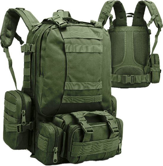 MIRO Rugzak - Backpack - Multifunctioneel - Outdoor - Grote Capaciteit - 55 Liter - Extra Ventilatie - Waterdicht - Oxford - Groen