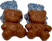 chocolade babybeertjes met blauwe musket 300 gram babyshower en kraamfeest chocolade
