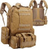 MIRO Rugzak - Backpack - Multifunctioneel - Outdoor - Grote Capaciteit - 55 Liter - Extra Ventilatie - Waterdicht - Oxford - Bruin