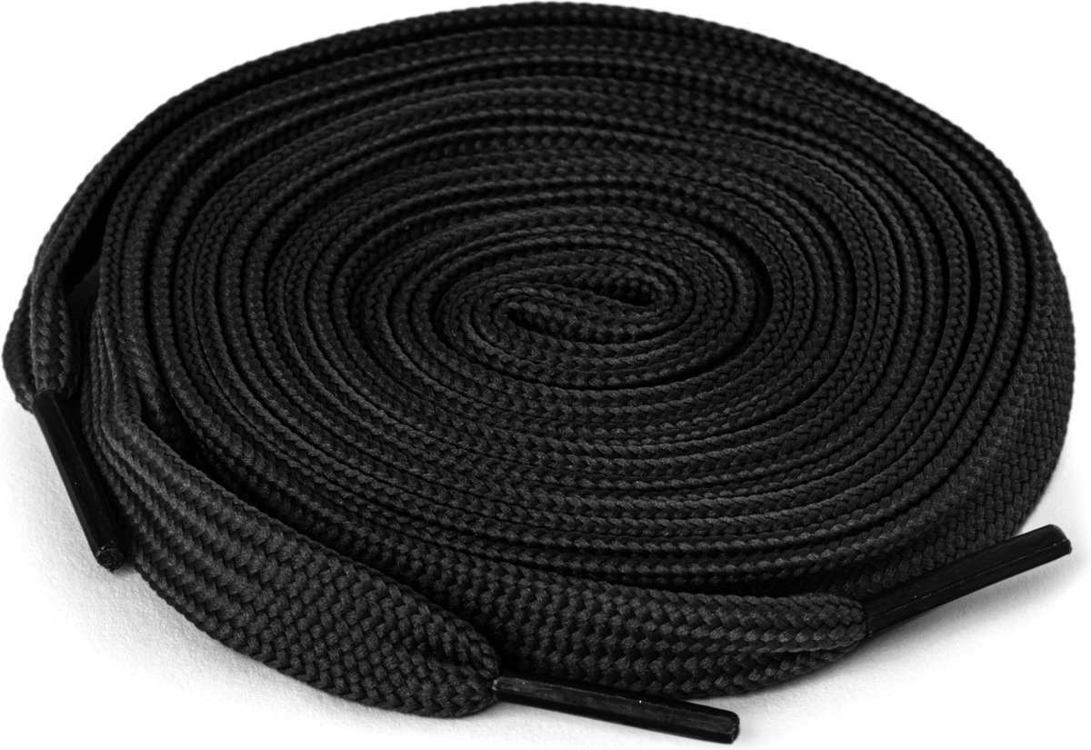 Ecorare - Zwarte schoenveters 100 cm - Plat - Veters met strakke uitstraling