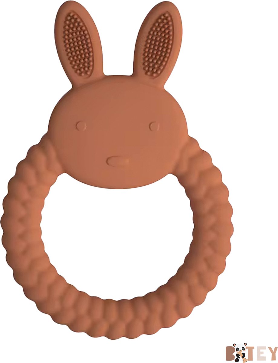 Goedkoopste Bitey - Bijtring Konijn - Bijtspeeltje - Bijtspeelgoed - Baby speelgoed - Kraamcadeau - Babyshower cadeau - Vanaf 0 maanden Siliconen - Baby - BPA-vrij - Donkerbruin