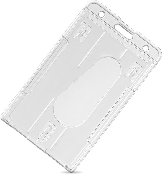 Ecorare® - Plastic pashouder – kaarthouder – bevestiging op korte zijde – hard plastic - transparant