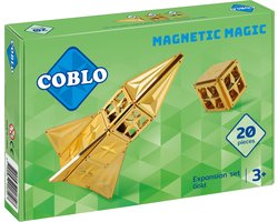 foto van Coblo Goud 20 stuks - Magnetisch speelgoed - Montessori speelgoed - Magnetische Bouwstenen - Magnetische tegels - STEM speelgoed - Cadeau kind - Speelgoed 3 jaar t/m 12 jaar - Magnetisch speelgoed bouwblokken