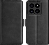 Xiaomi 14 Hoesje - MobyDefend Luxe Wallet Book Case (Sluiting Zijkant) - Zwart - GSM Hoesje - Telefoonhoesje Geschikt Voor Xiaomi 14