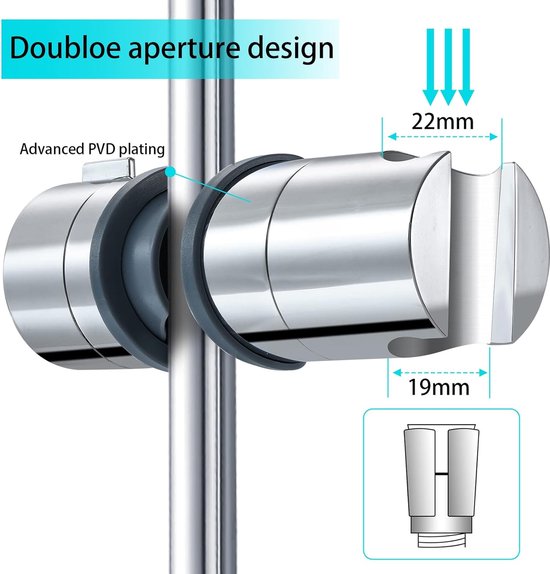 Verchroomde Handdouchehouder: Verstelbaar Voor Slide Bars Met Een Buitendiameter Van 18 25 Mm Gemaakt Van Duurzaam Abs Kunststof