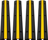 Kabelbrug - Kabelgoot Vloer - Kabelgoot - Kabeldrempel - Kabelbeschermer - Kabelmat - Kabelbrug Buiten - Kabelgoot Vloer - Kabelbrug Rubber - 4 stuks - 10.000 kg