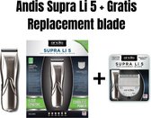 Andis Supra Li 5 cordless clipper + Replacement blade