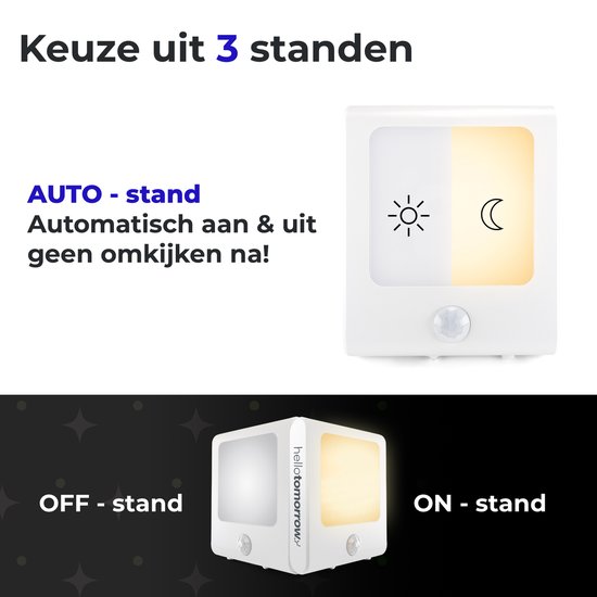 Night Light Power Socket Motion Sensor - Lumière pour Bébé, enfant, Adultes et chambre à coucher - Siècle des Lumières LED Wit chaud - 2 pièces + 2x Sécurité Kinder