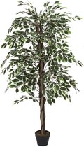 NATURN LIVING Kunstplant Treurvijg - ø 80 x 170 cm - Kunststof Ficus Benjamina - Nep Treurvijg Plant - Onderhoudsvrije Boom - Kunstplanten - Allergievriendelijke Kunstboom - Groen